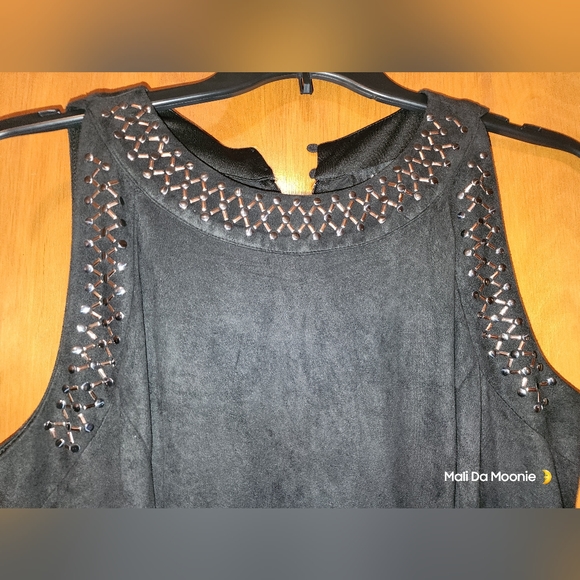 Ashley Stewart Black Sleeveless Metallic Studded Dress 14/16W - Picture 2 of 5